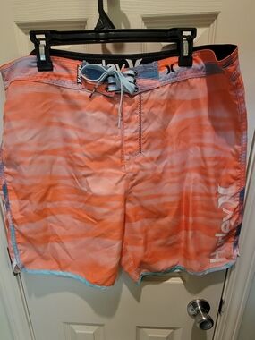 Hurley Pink and Black Men's Swim Board Shorts
